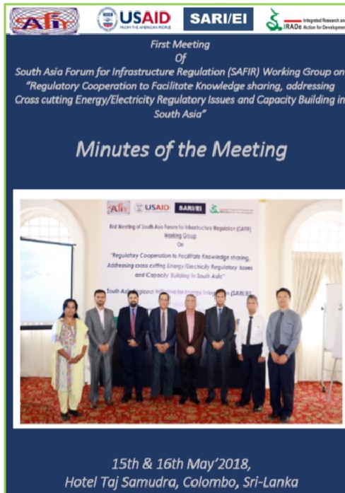 Minutes of the Meeting First Meeting Of South Asia Forum for 